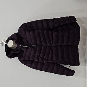 32 Degrees Purple plum lightweight Puffer Coat, zipper , hoodie  Size XXL